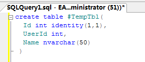 sql server使用臨時(shí)表的具體操作教程截圖