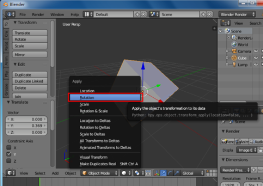 Blender旋轉(zhuǎn)模型的具體操作方法截圖