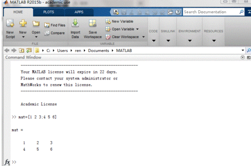 Matlab輸入一個(gè)矩陣的操作教程截圖
