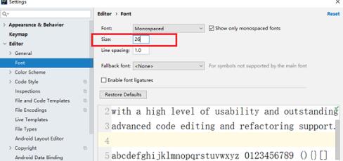 intellij idea調整代碼字體大小的操作步驟截圖