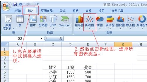 excel2007繪制二維折線圖的操作方法截圖