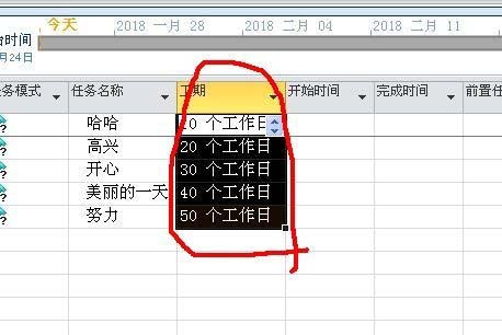 Project將工作日改成days的操作步驟截圖