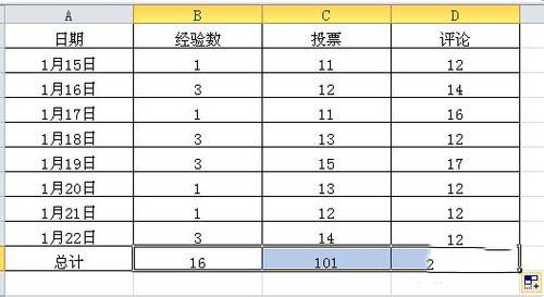 excel2010求和的操作步驟截圖