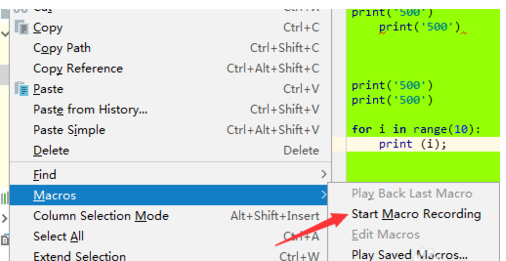 PyCharm錄制宏的相關(guān)圖文教程截圖