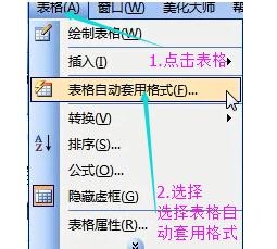 word2003表格中自動套用格式的設(shè)置方法介紹截圖