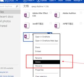 OneNote刪掉筆記本的具體方法截圖