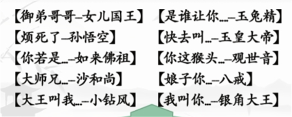 《漢字找茬王》西游配對連線怎么過